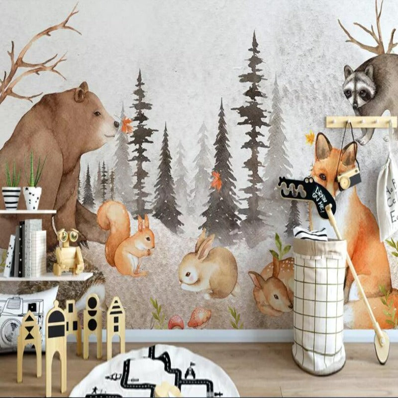 Papier Peint Animaux <br/> Forêt Sauvage