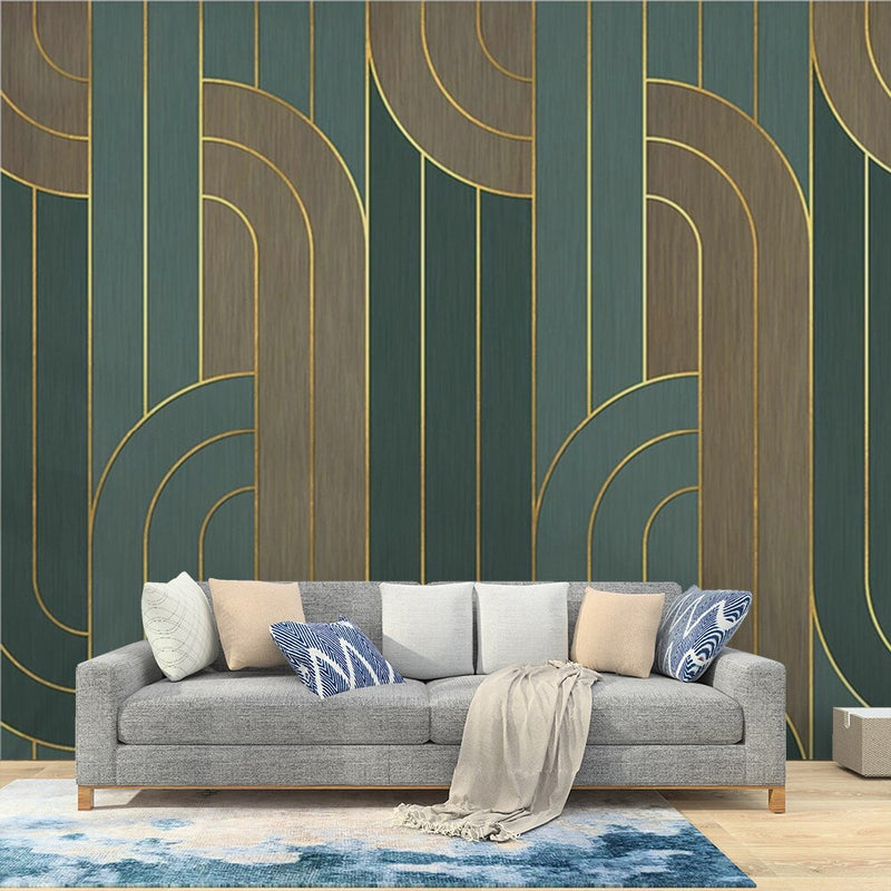 Green Living Room Wallpaper 