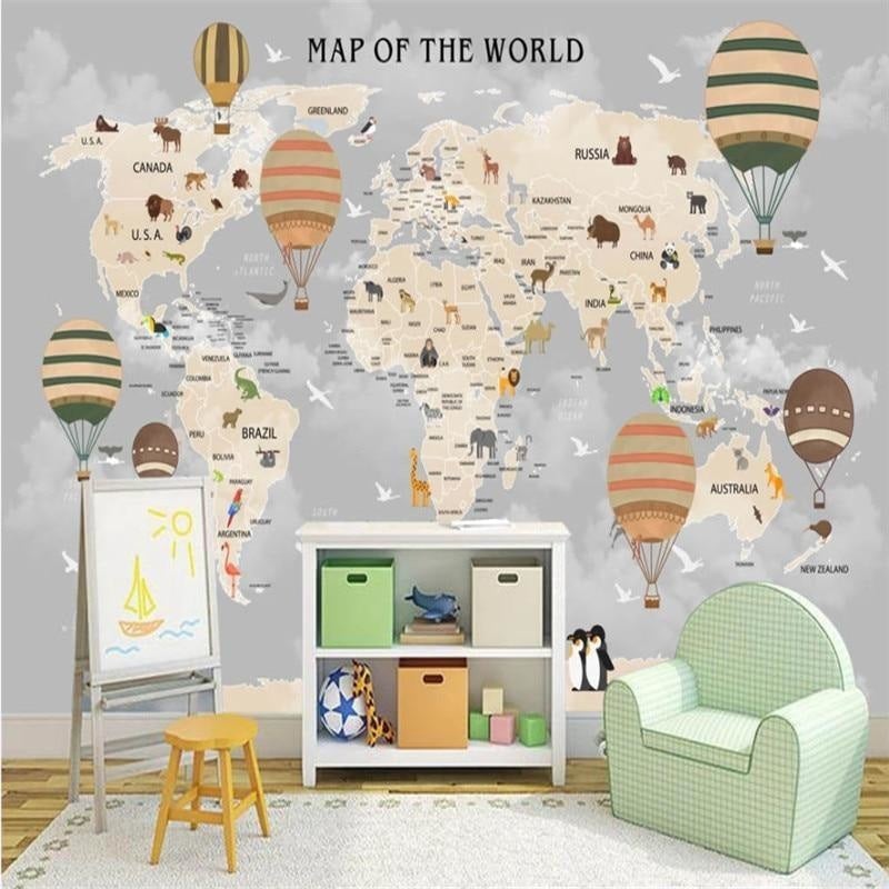 Sfondo con una mappa del mondo per bambini - Second Image