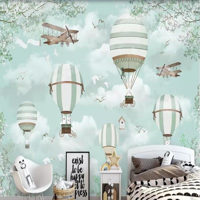 Boy's Airplane Bedroom Wallpaper - Second Image