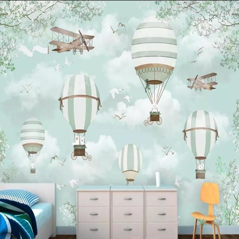 Boy's Airplane Bedroom Wallpaper - Second Image