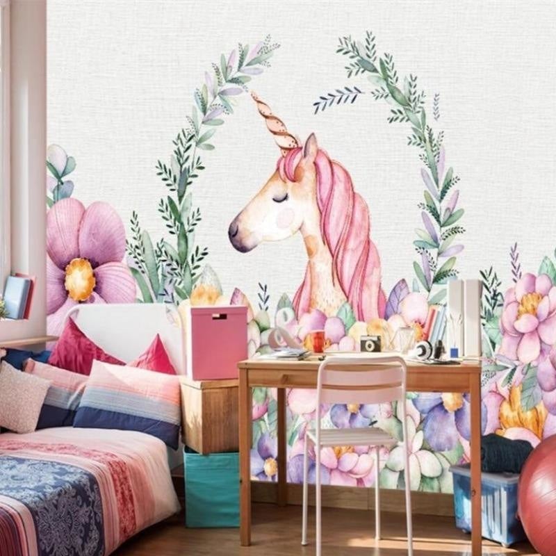 Papier Peint Chambre Licorne pour Fille