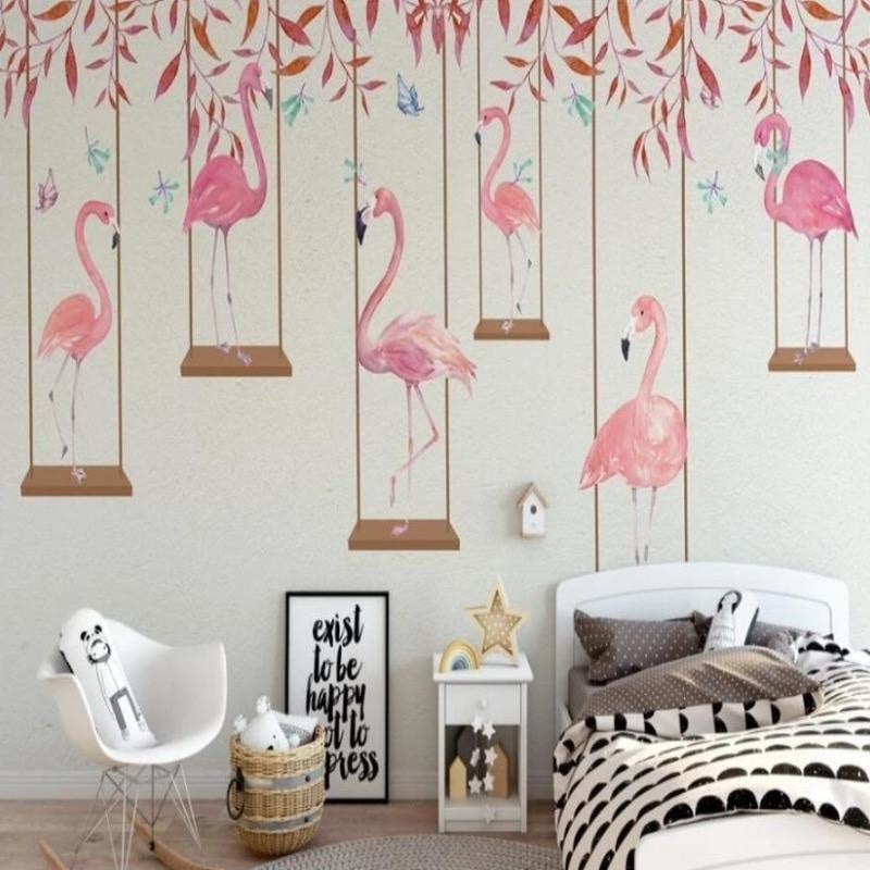 Papier Peint Flamant Rose Moderne