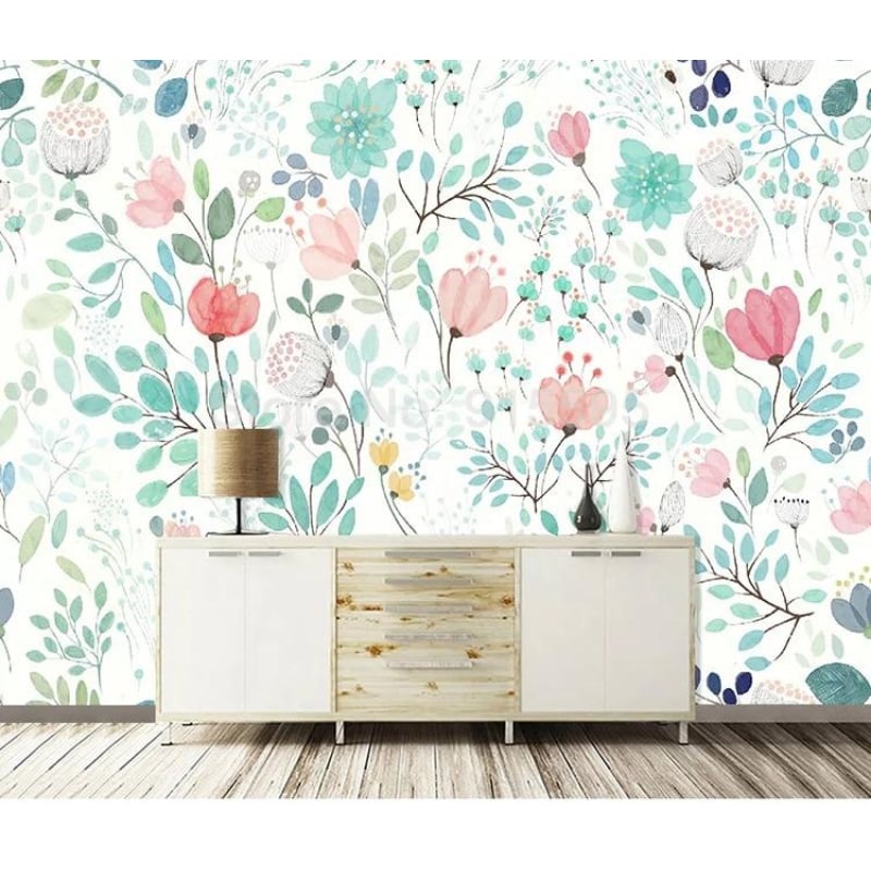 Papier Peint Fleuri Multicolore