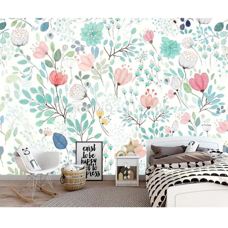 Papier Peint Fleuri Multicolore