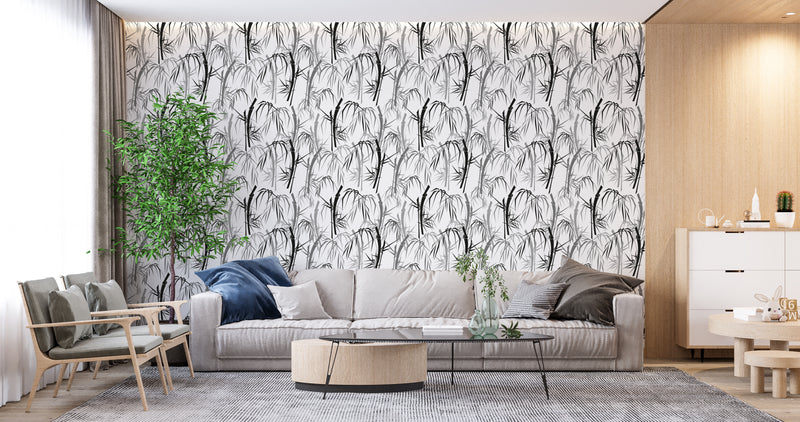 Black and White Bamboo Wallpaper