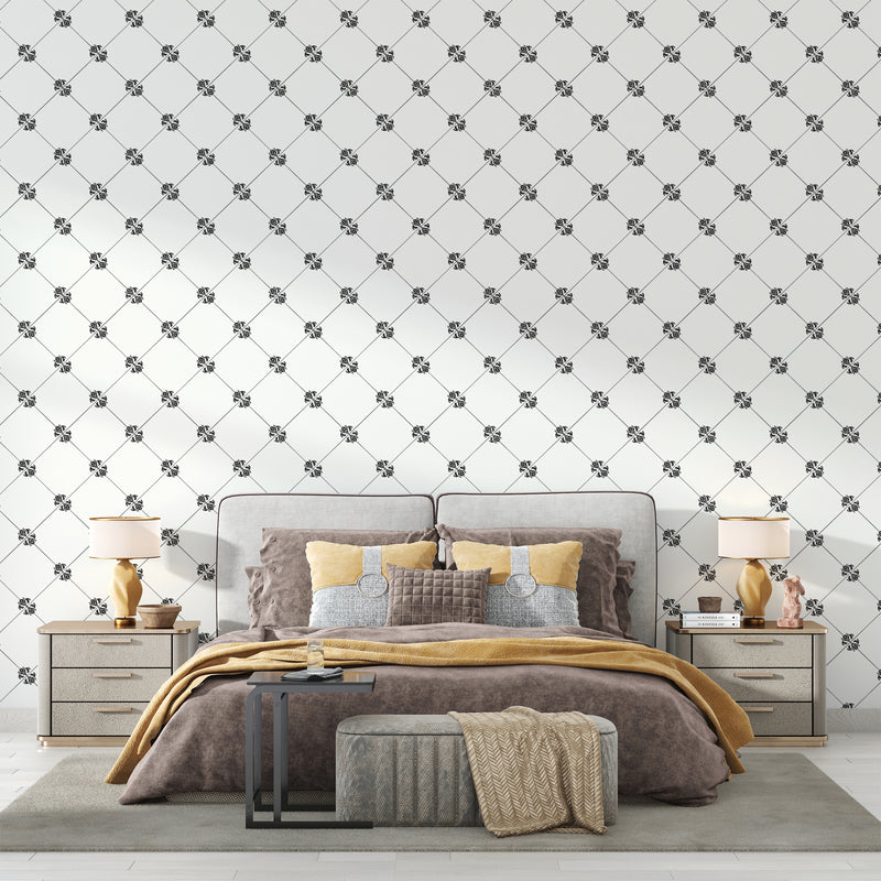 Black and White Baroque Wallpaper 