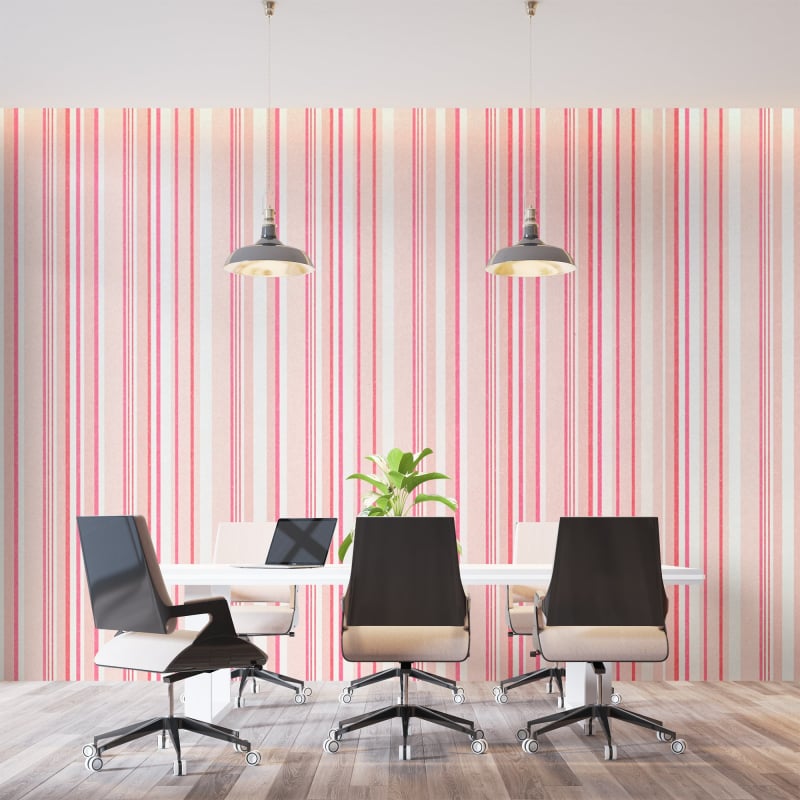 Pink and White Striped Wallpaper - Second Image